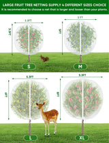 Large Fruit Trees Netting Cicadas - 2Pcs 3.3X3.3FT with Zipper and Drawstring,bird Mesh Covers for blueberry bushes,Garden Apple Pear Peach Orange Tree Fruit Tomato Bug Plant Protection (2, 3.3X3.3FT)