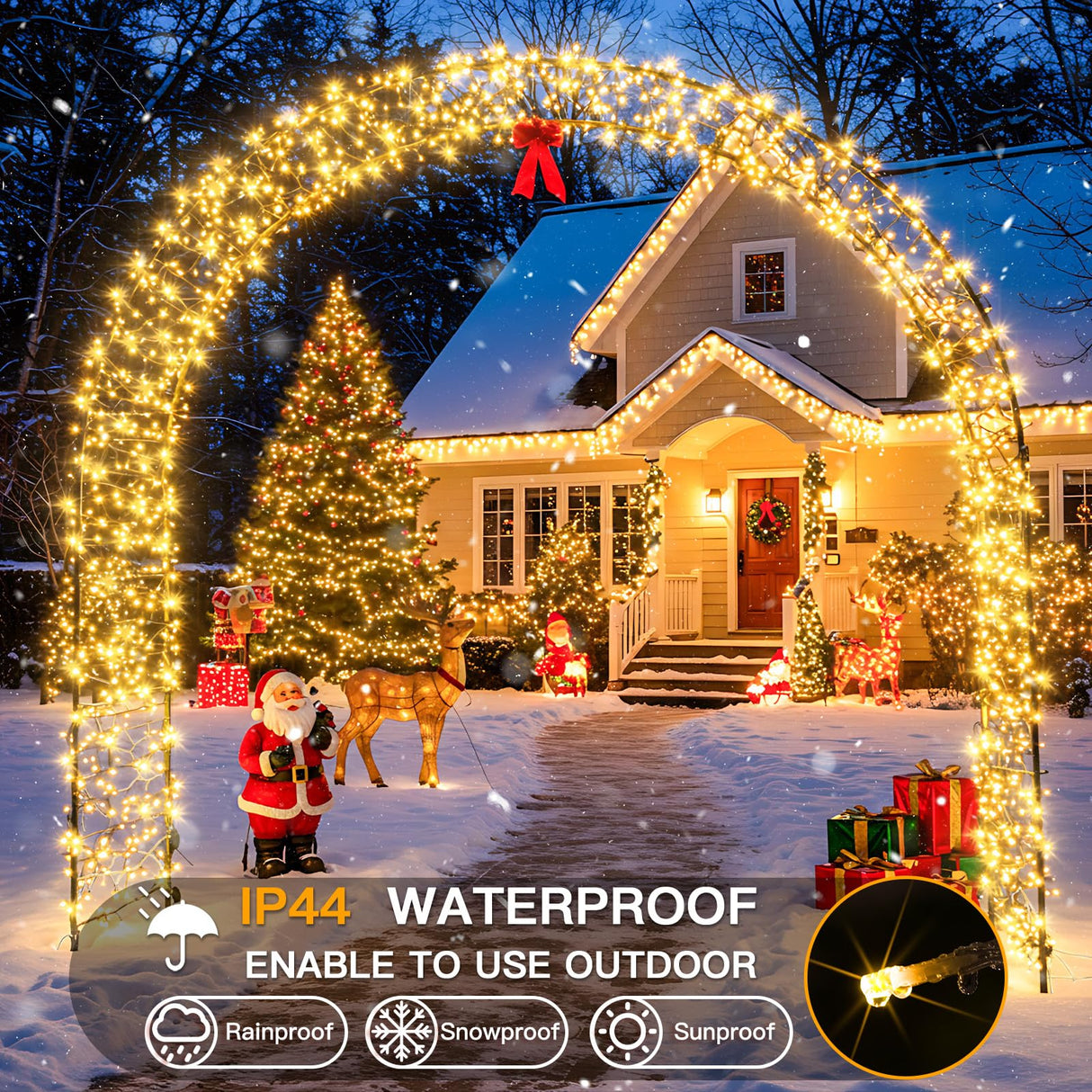 suddus Indoor String Lights with Remote, Warm White Christmas Lights Plug in with Timer, 33ft 100 LED Twinkle Fairy Lights for Bedroom Xmas Tree Wreath Patio Garden Party Outdoor Decorations