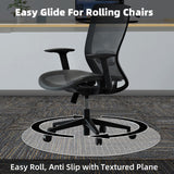 Office Chair Mat Carpet Protector: 36" x 36" Plastic Heavy Duty Computer Desk Mats with Lip for Low Flat and No Pile Carpeted Floor - Clear Rug Pad for Rolling Chairs Office Work Home Gaming Round