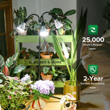 SANSI Upgraded 90W Grow Light with Adjustable Tripod Stand, 5000K 660nm Full Spectrum 700W Equiv. LED Floor Plant Light for Indoor Plants, Grow Lamp with Replaceable Bulbs for High PPFD Growing