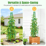 4 Pack 64" Tall Adjustable Obelisk Garden Trellis for Climbing Plants, Rust-Proof Pe Coated Metal Plant Trellis Support for Raised Beds, Potted Vines, Cucumbers, Tomatoes, Indoor Outdoor Use (4 Pack)