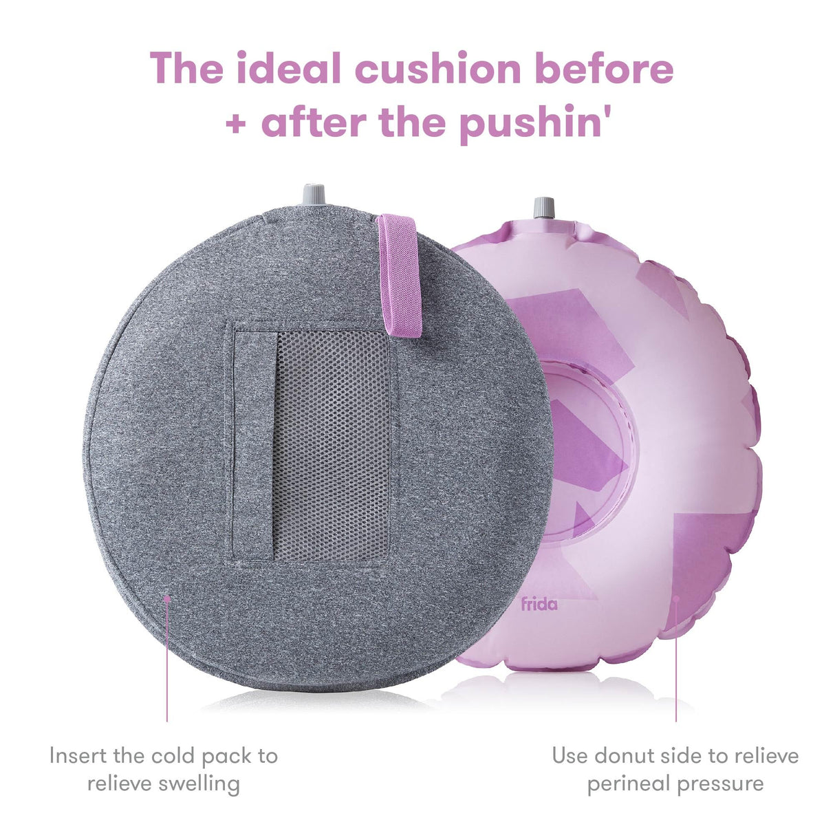 Frida Mom Donut Pillow Perineal Comfort Cushion with Cold Pack for Pain Relief, Postpartum Essentials
