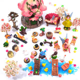 HIYZI 93 Pcs Fairy Garden House Resin Accessories Fairy Elves Kit Miniature Fairy Figurines Ornaments Animals Decor Outdoor for DIY Dollhouse