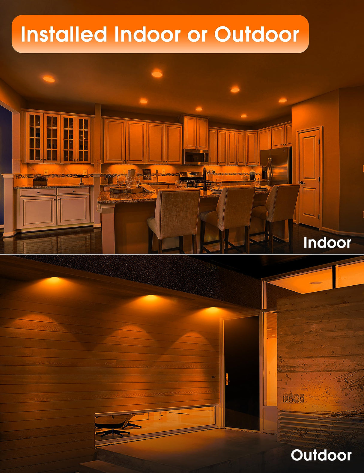 Fulighture Orange Flood Light Bulbs Outdoor 2 Pack, Par38 LED Orange Light Bulbs Not-dimmable15W(100W Equivalent) E26 Halloween Christmas Decorations Light Bulb for Porch Home Holiday Lighting