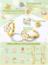 YADOCA Hypoallergenic Flat Back Earrings for Girls Women Surgical Steel