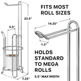 Simple Houseware Bathroom Toilet Tissue Paper Roll Storage Holder Stand, Chrome