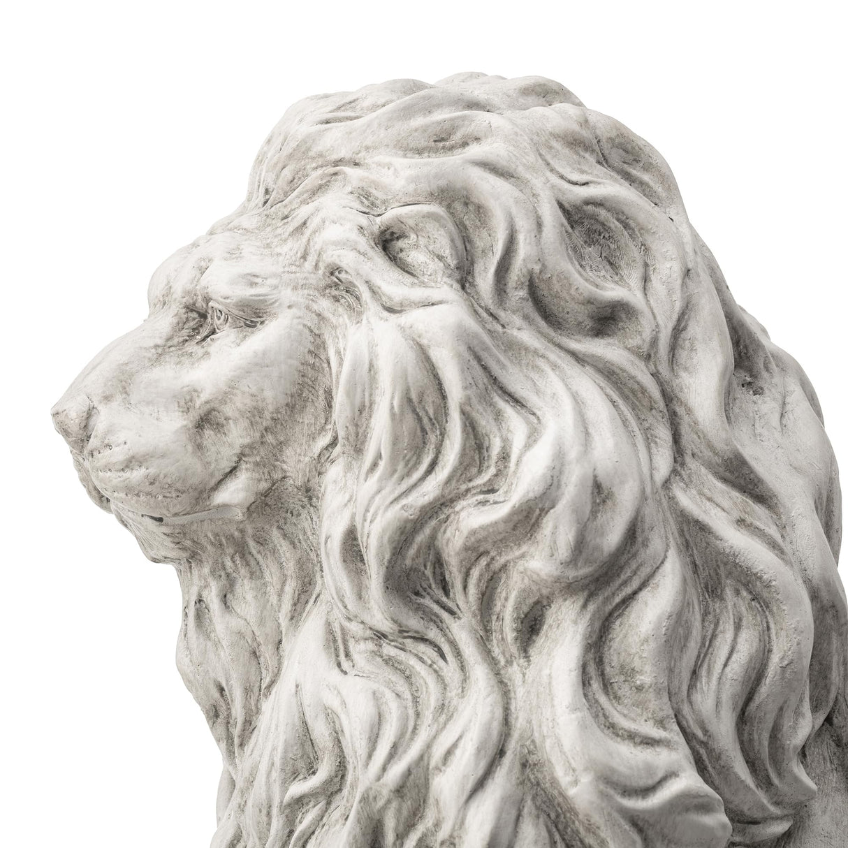 Glitzhome Guardian Sitting Lion Garden Statue MGO Outdoor Decoration, 20.75" H, White