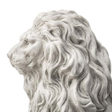 Glitzhome Guardian Sitting Lion Garden Statue MGO Outdoor Decoration, 20.75" H, White