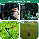 Sintuff 36 Pcs Heavy Duty Tree Stake Kits Stake and Support for Young Leaning Tree Anchor Straightening Kit, 15.8'' Support Straps, 11.8'' Steel Stakes, 13.12ft Rope Against Bad Weather(Army Green)