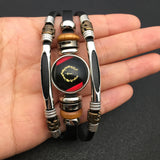 ViKiJi Black American Heritage Flag Bracelet - African American Flag Bracelet for Women Men - Glass Cabochon Bracelet Jewelry