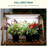LPMZMBL 4-Bar Grow Light Strips for Indoor Plants, 16" Plant Lights, 6500K Sunlike Grow Lights with 6/12/18H Timer, 5 Dimmable Levels for Indoor Growing