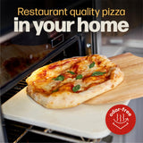 Hans Grill Rectangular Pizza Stone with Peel, 15 x 12 Inch Cordierite Stone
