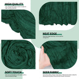 12 Pack Dark Green Cheesecloth Table Runner 10Ft, Christmas Table Runner 21.5 X 120 inch, Semi Sheer Cheese Cloth Fabric Boho Table Runner Bulk for Christmas Decorations,Bridal Shower,Wedding