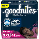 Goodnites Girls' Nighttime Underwear, Size XXL (120-165 lbs), 42 Ct (2 Packs of 21), Packaging May Vary