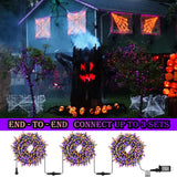Decute Halloween String Lights Outdoor Indoor Waterproof 300LED 105FT UL Certified with End-to-End Plug 8 Modes, Decoration Lights for Christmas Tree Patio Garden Wedding Party Orange Purple