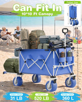 Holacamking 59"L Beach Wagon with 9×4" Big Sand Wheels, Expandable Tailgate