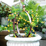 Garden Trellis Obelisk - 12.6x17.5 Bronze Metal Support for Climbing Plants