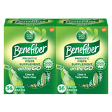 Benefiber On The Go Prebiotic Fiber Supplement Powder for Digestive Health, Daily Powder, Unflavored Stick Packs - 36 Sticks (Pack of 2)