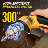 2026 New 3000mAh Cardboard Box Cutter with 2 Titanium Blades, Cordless Electric Scissors with Safety Lock & LED Light, Storage Box, 300RPM, 4V, Cutter for Fabric Carpet Carton Plastic Leather Cloth