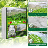 Garden Netting Kit 10×30 FT Ultra Fine Mesh Plant Protection Cover