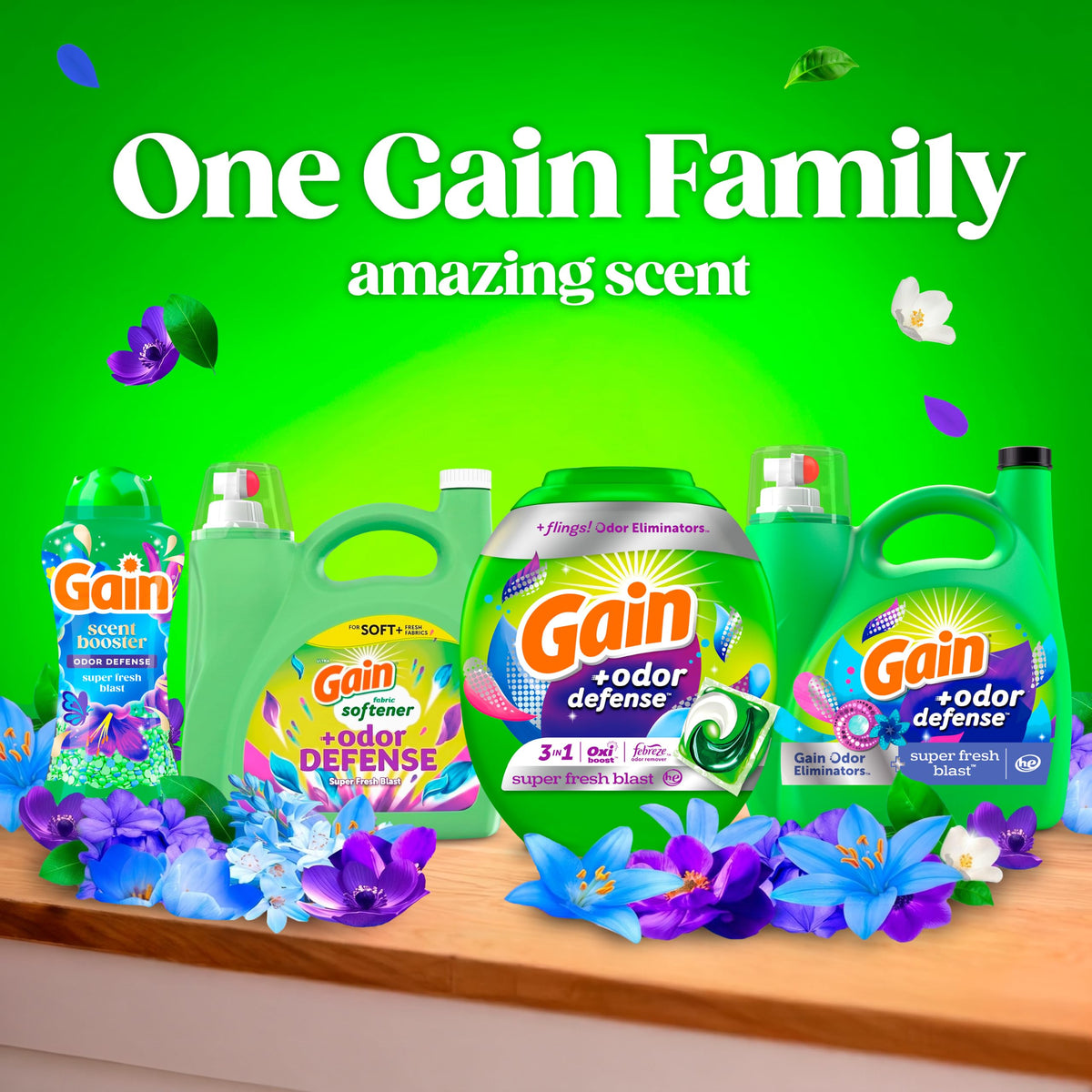 Gain Odor Defense Liquid Laundry Detergent, Super Fresh Blast Scent, 194 fl oz, 134 Loads, 2 in 1, Laundry Detergent Liquid Soap, HE Compatible