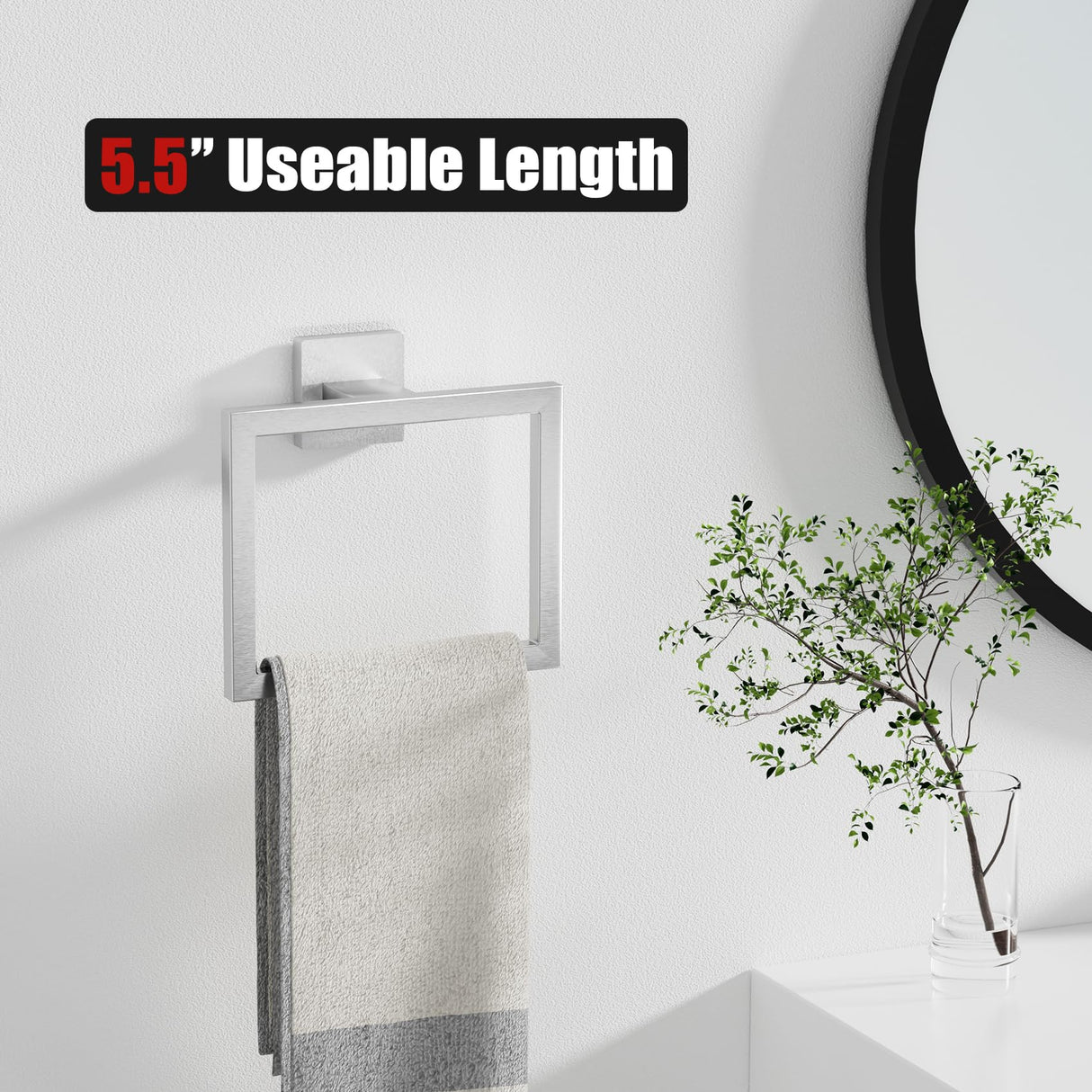10-Pieces Brushed Nickel Bathroom Accessories Set, 23.6 Inch Bath Towel Bar Set, Stainless Steel Bathroom Hardware Set, Towel Racks for Bathroom Wall Mounted.