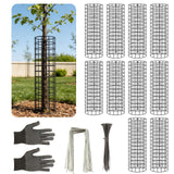 Augshy 10-Pack Tree Trunk Protectors, 17 × 13 Inch Expandable Metal Guard