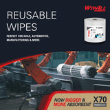 WypAll PowerClean X70 Cloths Medium Duty Wipes (41600), Jumbo, Long Lasting Towels, White (1 Roll of 870 Sheets, 870 Sheet Total)