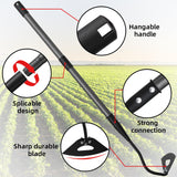 HANGMAICOME Garden Hoe Weeder Removal - Heavy Duty Weed Hoes for Gardening,55" Stand Up Long Handle, Sharp Hollow Blade,Push Pull Hand Weeding Tool for Garden Bed, Yard,Lawn Landscaping