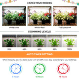 SDOVUERC 16'' 6 Bars Grow Light Strips for Indoor Plants with Auto ON/Off Timer 6/12/18H, 5 Dimmable Levels for Shelves Plant Growing(Pack 1)