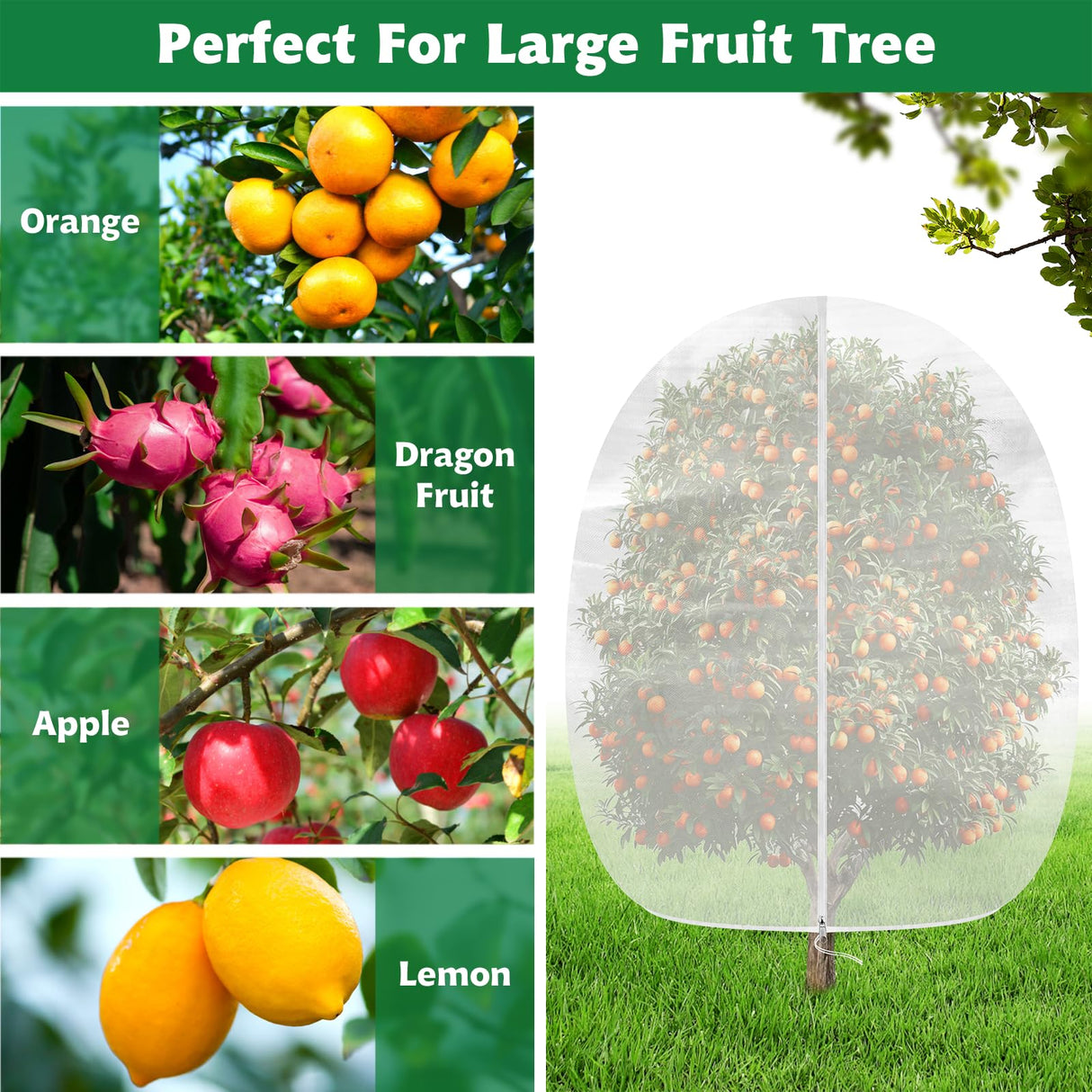 Evoio Bird Netting for Garden Plant Fruit Tree Protection Large Blueberry Bushes Netting Covers Bags with Zipper, 4 x 5 ft Shrubs Bush Tomato Strawberry Berry Barrier Mesh Cover Net Protector
