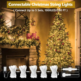 Connectable 200 LED String Lights Indoor Outdoor, 66FT Warm White Christmas Lights Waterproof, 13 Modes with Timer, Twinkle Fairy Lights Plug in Clear Wire for Christmas Tree, Bedroom, Classroom Decor
