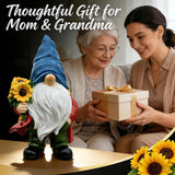 Bezseili Garden Gnome Outdoor Sunflower Faceless Gnome Statue - Funny Garden Decor for Patio, Lawn, Yard, Balcony, Indoor Home Office Shelves Figurines Ornament Decorations, Mom Grandma Sisters Gifts