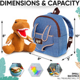 Naturally KIDS Toddler Backpack w. Plush Dinosaur Toy, Kids Gift 2 3 4 5