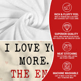WRAPIX Christmas Anniversary Couple Gifts for Women - I Love You More Soft Fleece Throw Blanket 50x60 in - Birthday Romantic Gifts for Girlfriend Boyfriend Wife Husband, I Love You Gift for Him Her