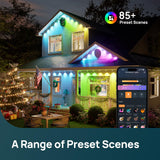 Linkind Permanent Outdoor Lights HP5,Smart AI RGBTW 100ft Christmas Lights, 85 Scenes Modes for Daily Holiday Halloween Decorations,IP67 Waterproof, Compatible with Alexa,Google Assistant