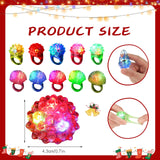 Leyndo 48 Pack LED Light up Rings Halloween Party Favors for Kids, Glow in The Dark Party Supplies Colorful Bumpy Jelly Rubber Finger Light for Halloween Treat Toy Christmas Goodie Bag Stuffers(Mixed)