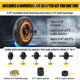 MZREXN 4.80/4.00-8" Flat Free Tire and Wheel 15" Wheelbarrow Tires