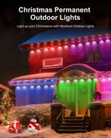 Nexillumi Permanent Outdoor Lights for House, 100ft Smart RGB Outside Lights with 72 Scene Modes, IP68 Waterproof Eaves Lighting for Christmas All Holiday Decorations
