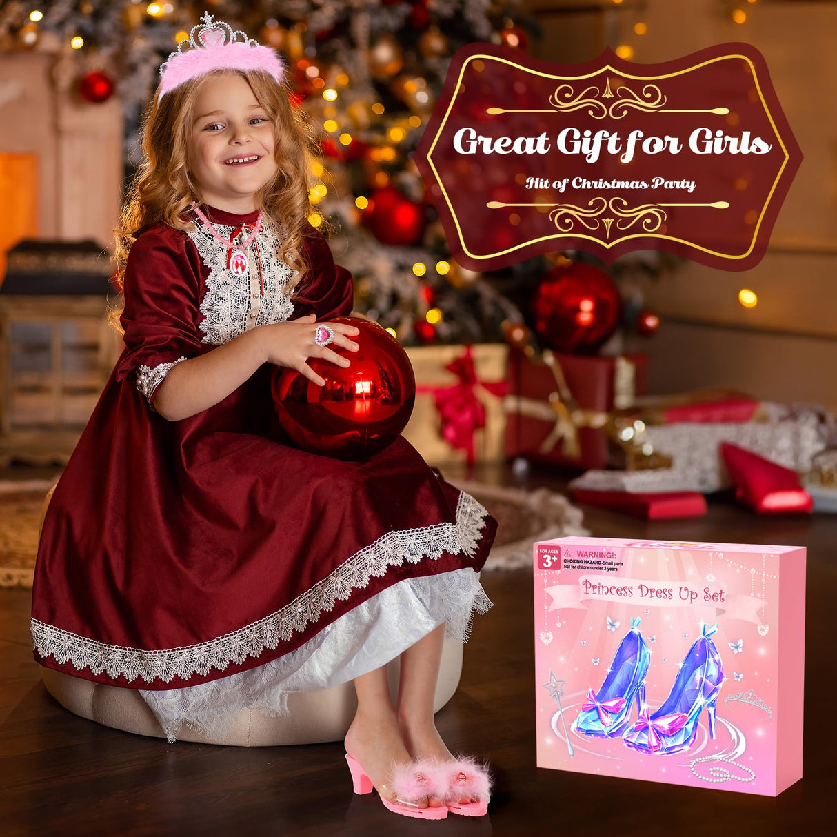 Mastom Princess Role Play Dress Up Shoes Set for Girls