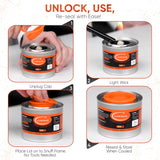 Luminar Resealable-Wick Chafing Fuel Cans, 24 Pack, 2 Hour - Premium Quality Burners for Food Warmers - No More Spills, Waste, or Hassle - Perfect for Convenient, and Long-Lasting Event Catering