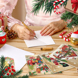 Saillong 12 Pack Vintage Christmas Diamond Painting Greeting Card Kits DIY Retro Christmas Diamond Art Cards with Envelopes Xmas 5D Rhinestones Painting for Adults DIY Craft Family Friend Xmas Gifts