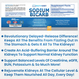 Sodium Bicarbonate 650mg Capsules Delayed Release for Supporting Normal Kidney Function & Kidney Supplement. Sodium Bicarbonate for Acid Relief, Alkalinity 120 Pills 2-Pack