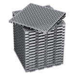 16 PCS Modular Interlocking Cushion Interlocking Floor Tiles with Hole Drainage Mat 10" x 10" Non Slip Pool Deck Mat Outdoor for Drain Deck Pool Patio Shower Kitchen Balcony (Grey)
