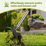 2 in 1 Crack Weeder and Weed Puller with 57" Long Handle for Outdoor Use