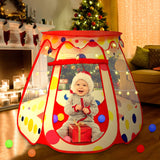 PopUp Princess Tent, Toddler Girl Toys Baby Ball Pit with LED Star Lights, Foldable Kid Play Tent with Carrying Bag, Indoor Outdoor 1 2 3 Year Old Girls Toy Gift for Birthday/ Christmas, Red