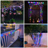 JMEXSUSS 2 Pack Solar String Lights Outdoor, Total 60LED 41.6FT, Water Drop