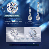 Silver Moissanite Dangle Earrings Leverback Drop for Women Jewelry Gifts