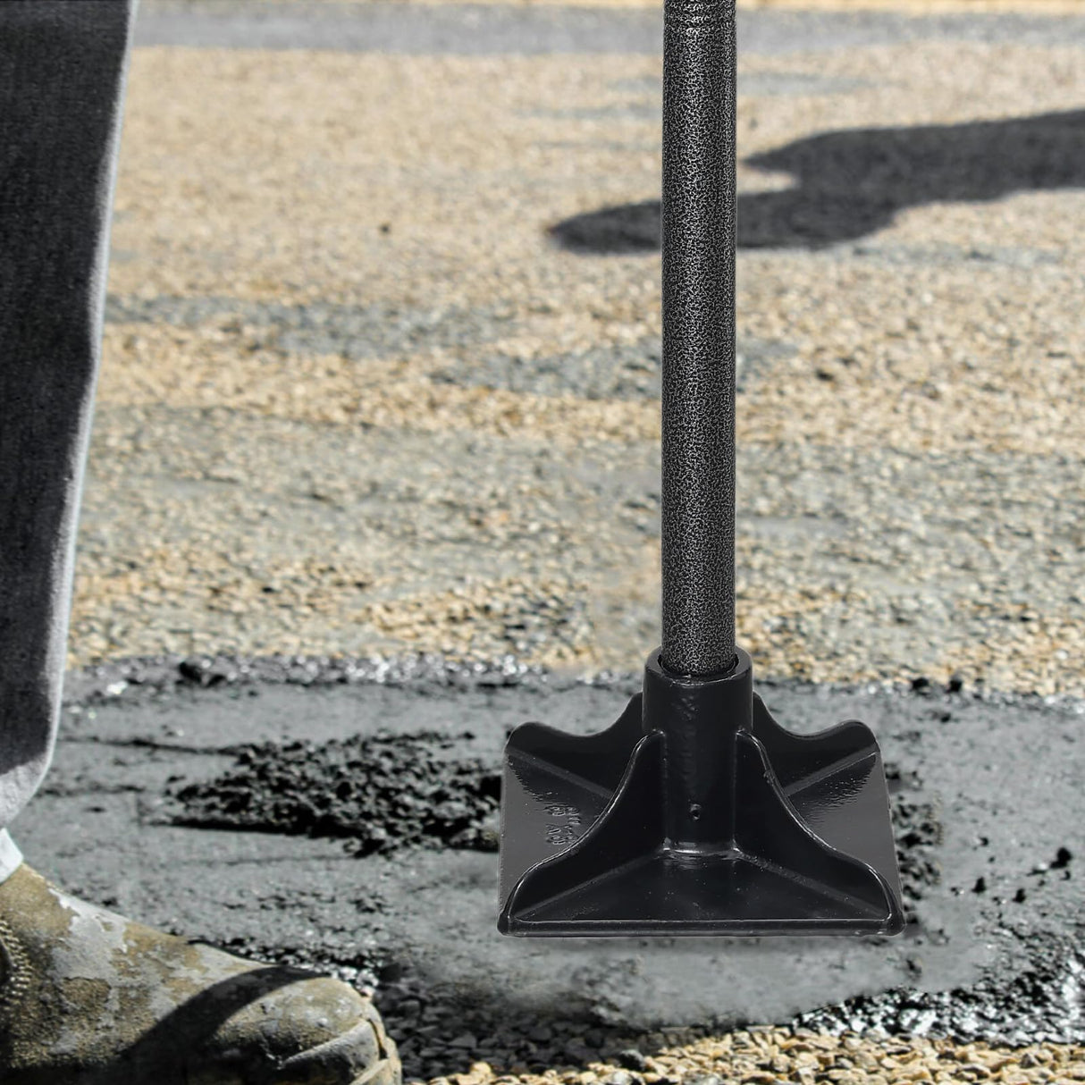 Heavy Duty Steel Tamper Tool with 62 Inch Adjustable Handle Hand Tamper for Efficient Soil Compaction Tamping Asphalt Gravel Sand Stone Dirt Heavy Duty Ground Tamper for Leveling Smoothing Surfaces