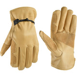 Wells Lamont Leather Work Gloves for Men – Heavy Duty, Cowhide, Abrasion & Puncture Resistant – Adjustable Wrist, Gunn Cut Design, Ideal for Ranching, Farming, Construction - Timber - L